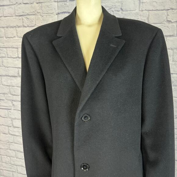 Calvin Klein Cashmere Blend Black Preppy Dressy overcoat size 42 R - Picture 3 of 12